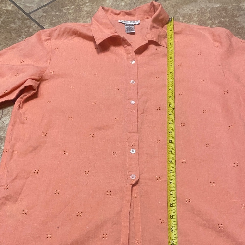 Chelsea Studio Medium Linen-Cotton Blend Top in Peach - Picture 5 of 14